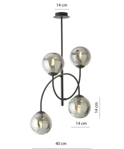 Fashion Sklep Kaja Lampa sufitowa z czterema kloszami w kolorze 1287/4B z serii ARCHI