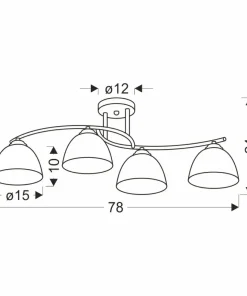 Lampa sufitowa z czterema kloszami, do jadalni 34-22479 z serii GRACJA | Kaja Oś*Sklep Kaja Best Sale