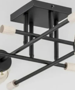Best Sale Sklep Kaja Lampa sufitowa z drewnianymi akcentami AL 25364 | Kaja