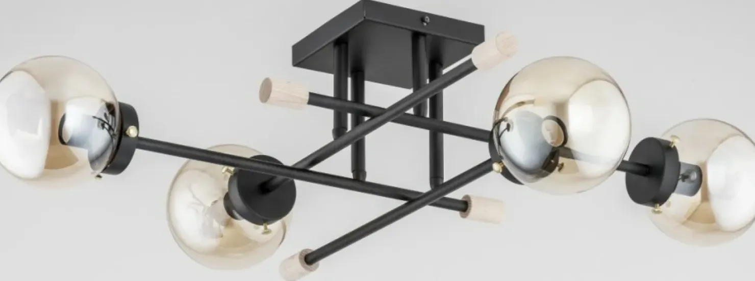 Best Sale Sklep Kaja Lampa sufitowa z drewnianymi akcentami AL 25364 | Kaja