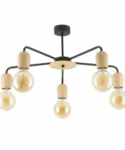 Clearance Sklep Kaja Lampa sufitowa z drewnianymi oprawkami TK 4969 MIRIAM | Kaja
