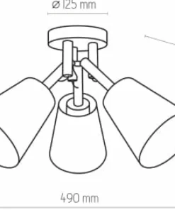 Sale Sklep Kaja Lampa sufitowa z drewnianymi ramionami TK 658 VAIO GREY | Kaja