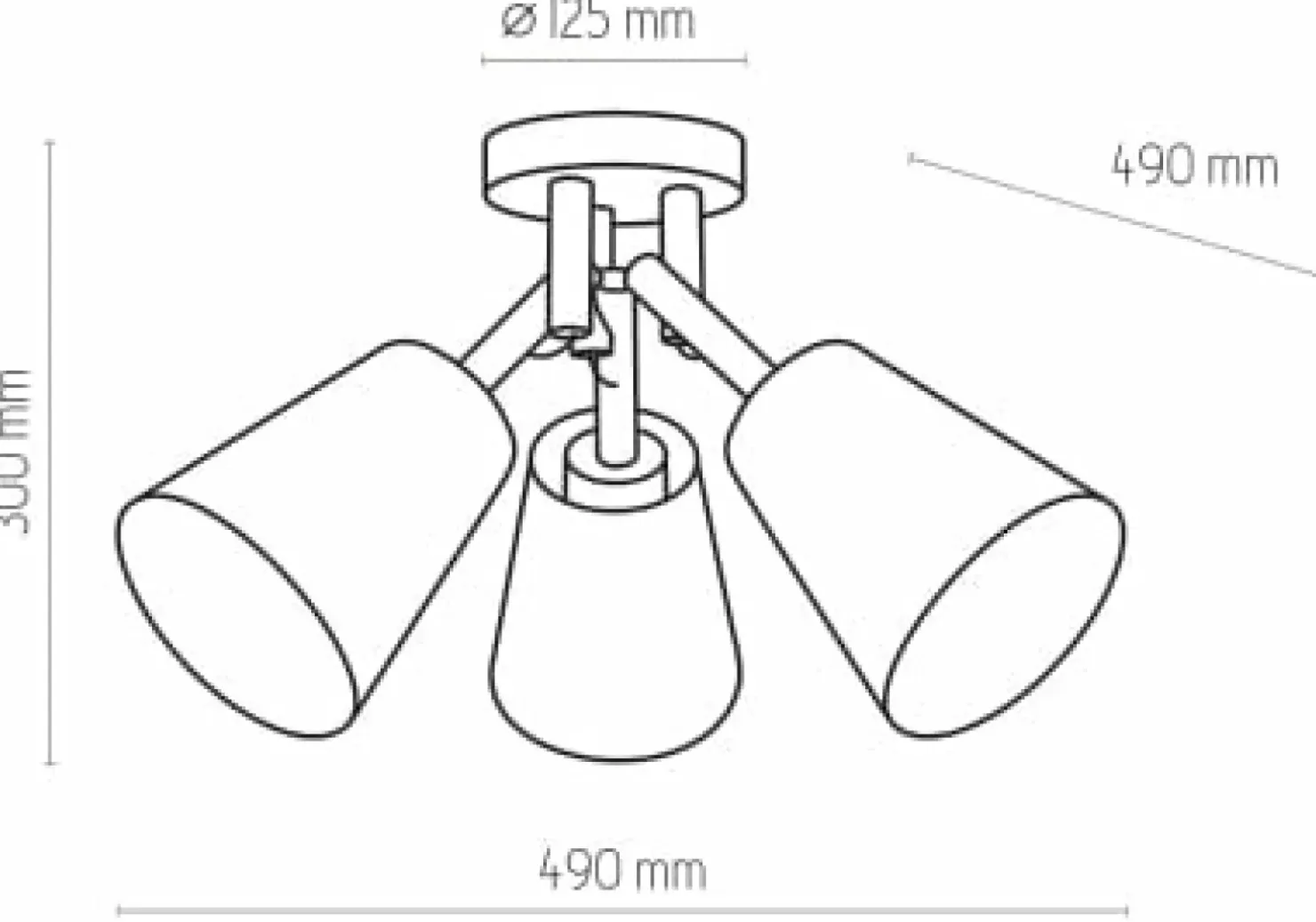 Sale Sklep Kaja Lampa sufitowa z drewnianymi ramionami TK 658 VAIO GREY | Kaja