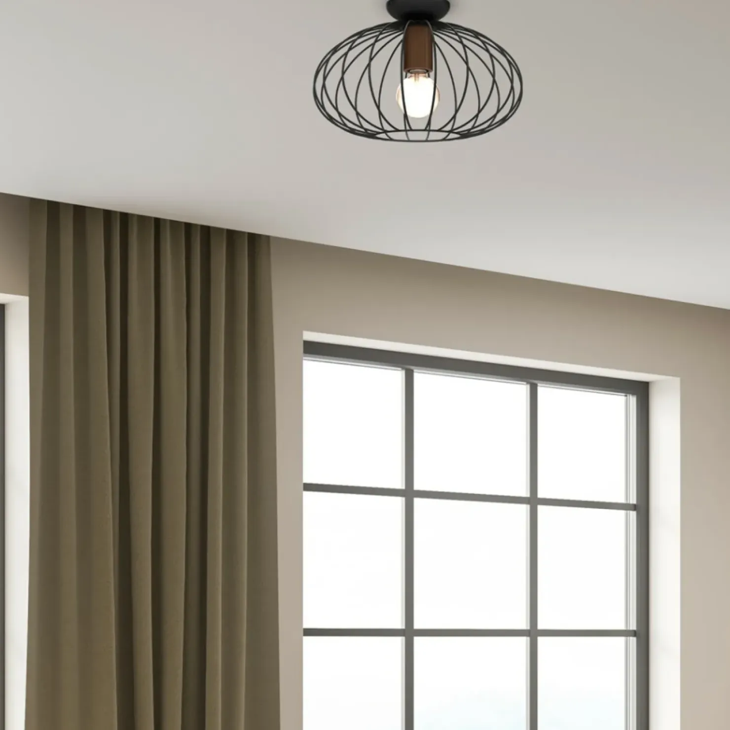 Store Sklep Kaja Lampa sufitowa z drucianym kloszem MLP7958 z serii MERIDIANO | Kaja Oświetlenie