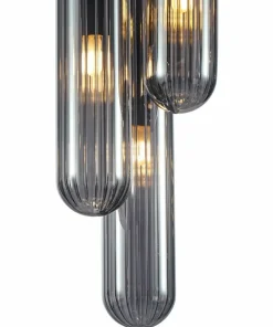 New Sklep Kaja Lampa sufitowa z długimi, ciemnymi kloszami ML0339 PAX | Kaja
