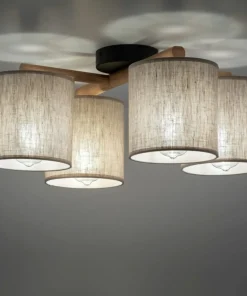 Shop Sklep Kaja Lampa sufitowa z elementami drewna TK 6866 DEVA | Kaja Oświetlenie