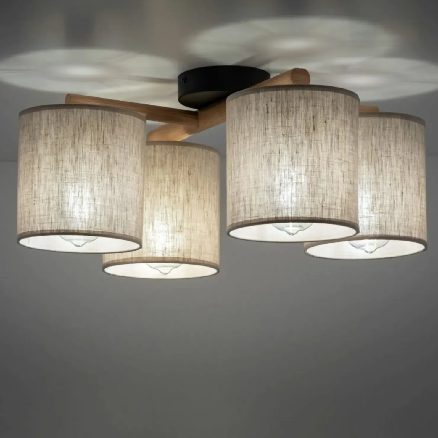 Shop Sklep Kaja Lampa sufitowa z elementami drewna TK 6866 DEVA | Kaja Oświetlenie