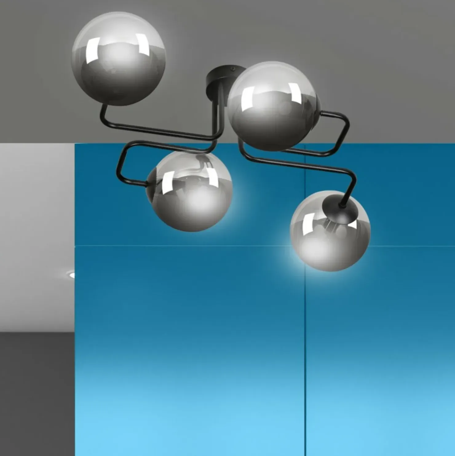 Best Sale Sklep Kaja Lampa sufitowa z grafitowymi kulistymi kloszami 832/4 | Kaja