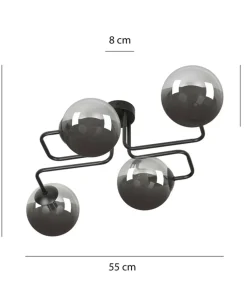 Best Sale Sklep Kaja Lampa sufitowa z grafitowymi kulistymi kloszami 832/4 | Kaja