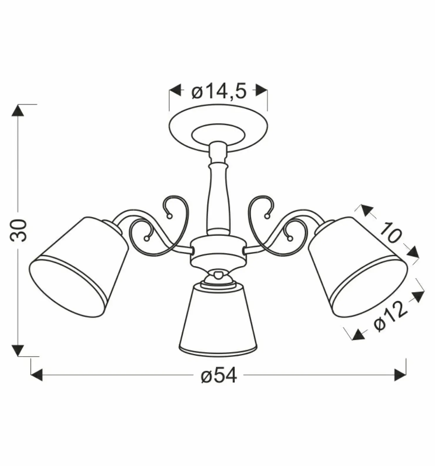 Lampa sufitowa z klasycznymi kloszami 33-26590 z serii LOSANNA | Kaja Oświetleni*Sklep Kaja New