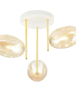 Flash Sale Sklep Kaja Lampa sufitowa z kloszami w kolorze miodowym 1278/3 z serii ARGO