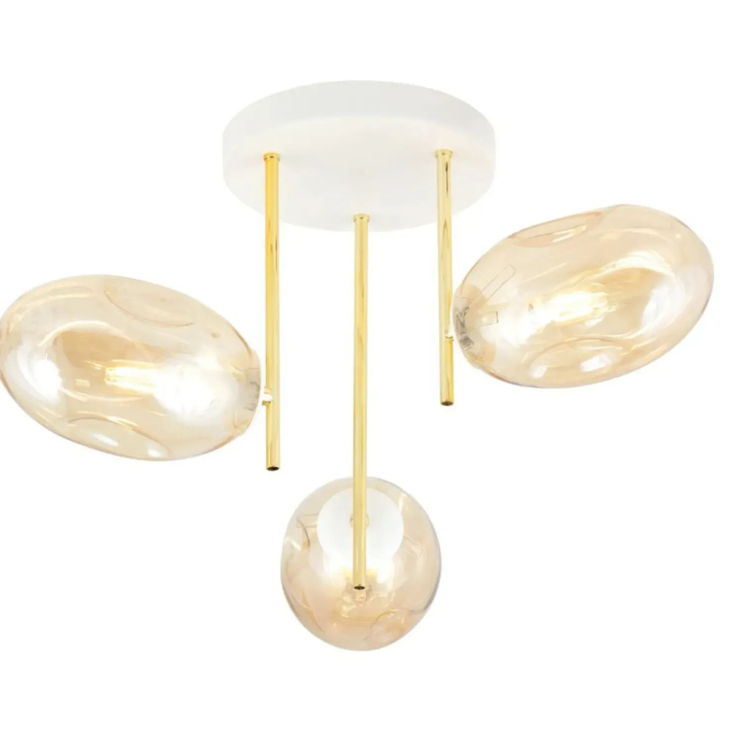 Flash Sale Sklep Kaja Lampa sufitowa z kloszami w kolorze miodowym 1278/3 z serii ARGO