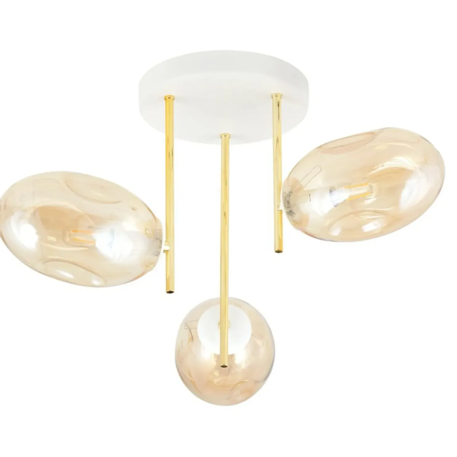 Flash Sale Sklep Kaja Lampa sufitowa z kloszami w kolorze miodowym 1278/3 z serii ARGO