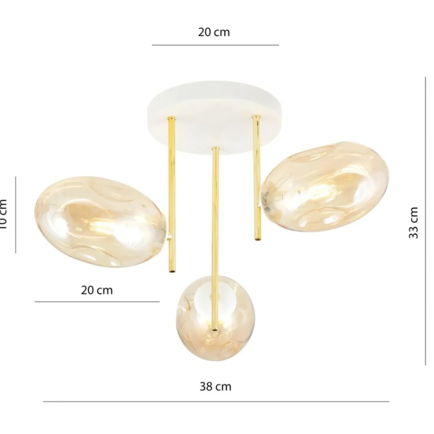 Flash Sale Sklep Kaja Lampa sufitowa z kloszami w kolorze miodowym 1278/3 z serii ARGO