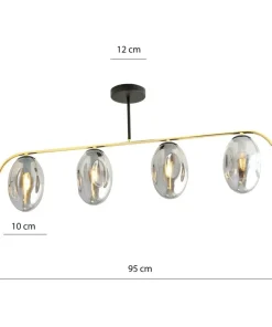 Store Sklep Kaja Lampa sufitowa z kloszami w kolorze grafitowym 1280/4 z serii FINES