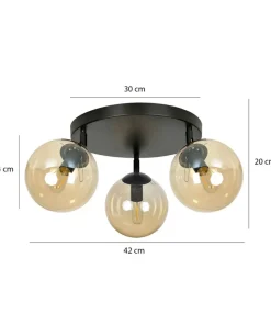 Best Sklep Kaja Lampa sufitowa z kloszami w kolorze miodowym 778/3APREM | Kaja