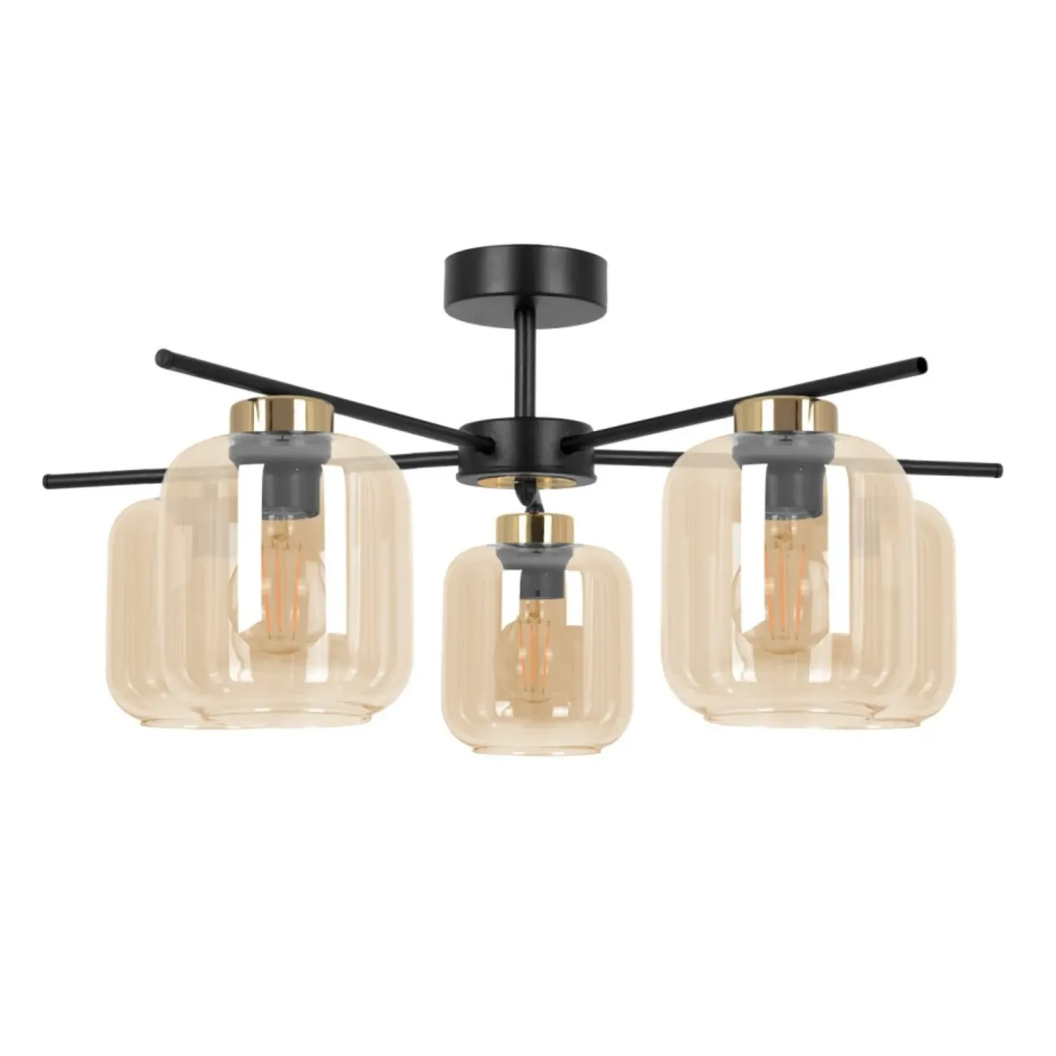 Shop Sklep Kaja Lampa sufitowa z kloszami i złotymi elementami K-5512 z serii IGA