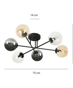 Best Sklep Kaja Lampa sufitowa z kolorowymi kloszami 834/6B2 | Kaja Oświetlenie