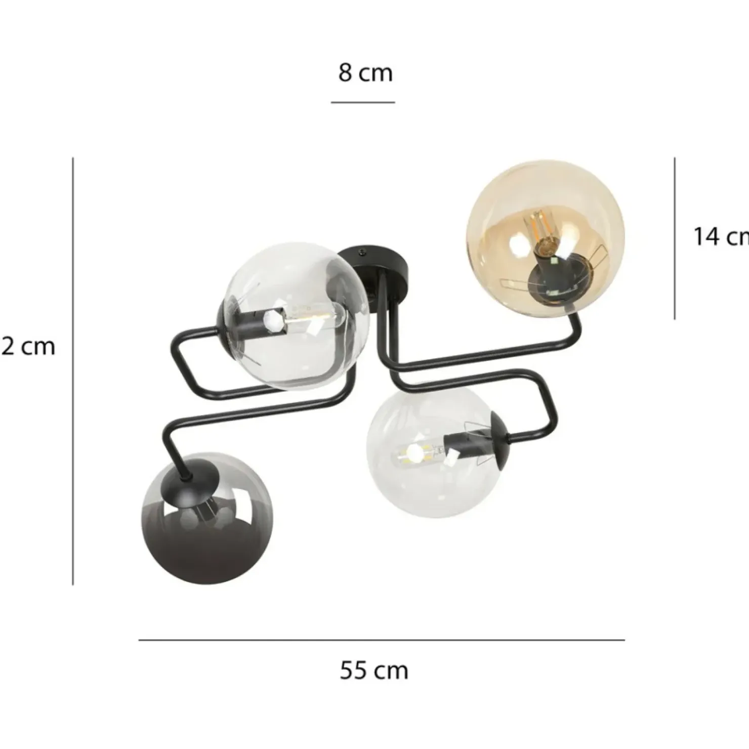 Cheap Sklep Kaja Lampa sufitowa z kolorowymi kloszami 843/4M1 | Kaja Oświetlenie