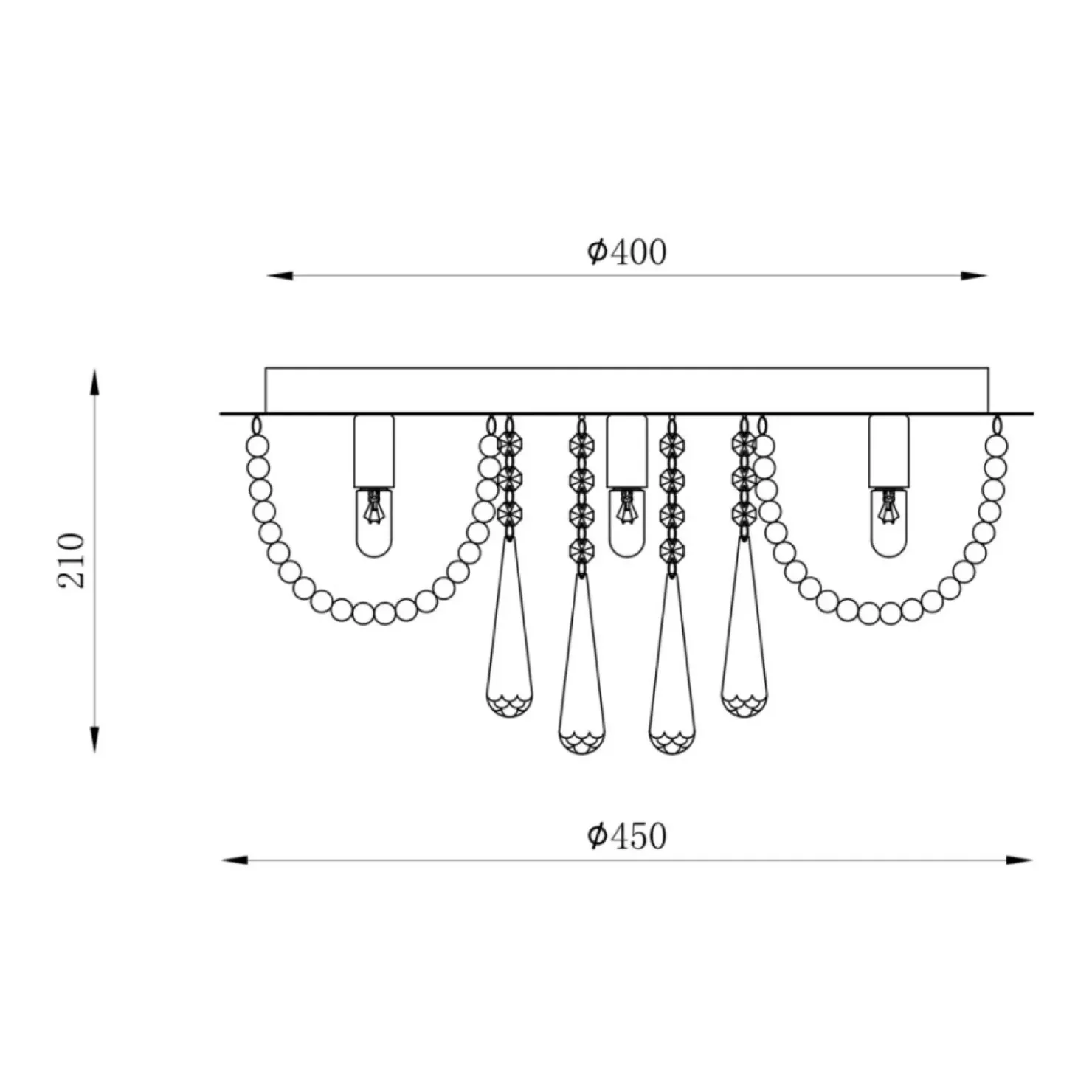 Lampa sufitowa z kryształkami ⌀45cm 19157M SENSI| Kaja Oświetlenie*Sklep Kaja Sale