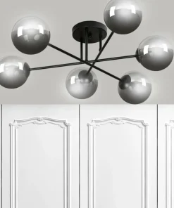 Flash Sale Sklep Kaja Lampa sufitowa z kulistymi grafitowymi kloszami 832/6B | Kaja