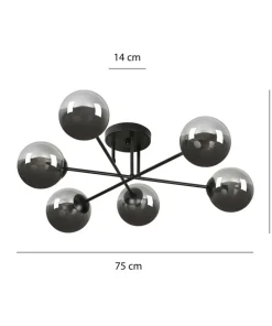 Flash Sale Sklep Kaja Lampa sufitowa z kulistymi grafitowymi kloszami 832/6B | Kaja