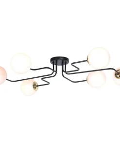 Discount Sklep Kaja Lampa sufitowa z matowymi kloszami na sześć żarówek K-4706 z serii KA