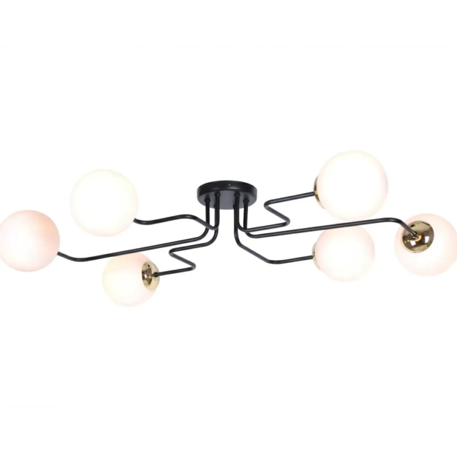 Discount Sklep Kaja Lampa sufitowa z matowymi kloszami na sześć żarówek K-4706 z serii KA