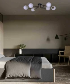 Discount Sklep Kaja Lampa sufitowa z matowymi kloszami na sześć żarówek K-4706 z serii KA