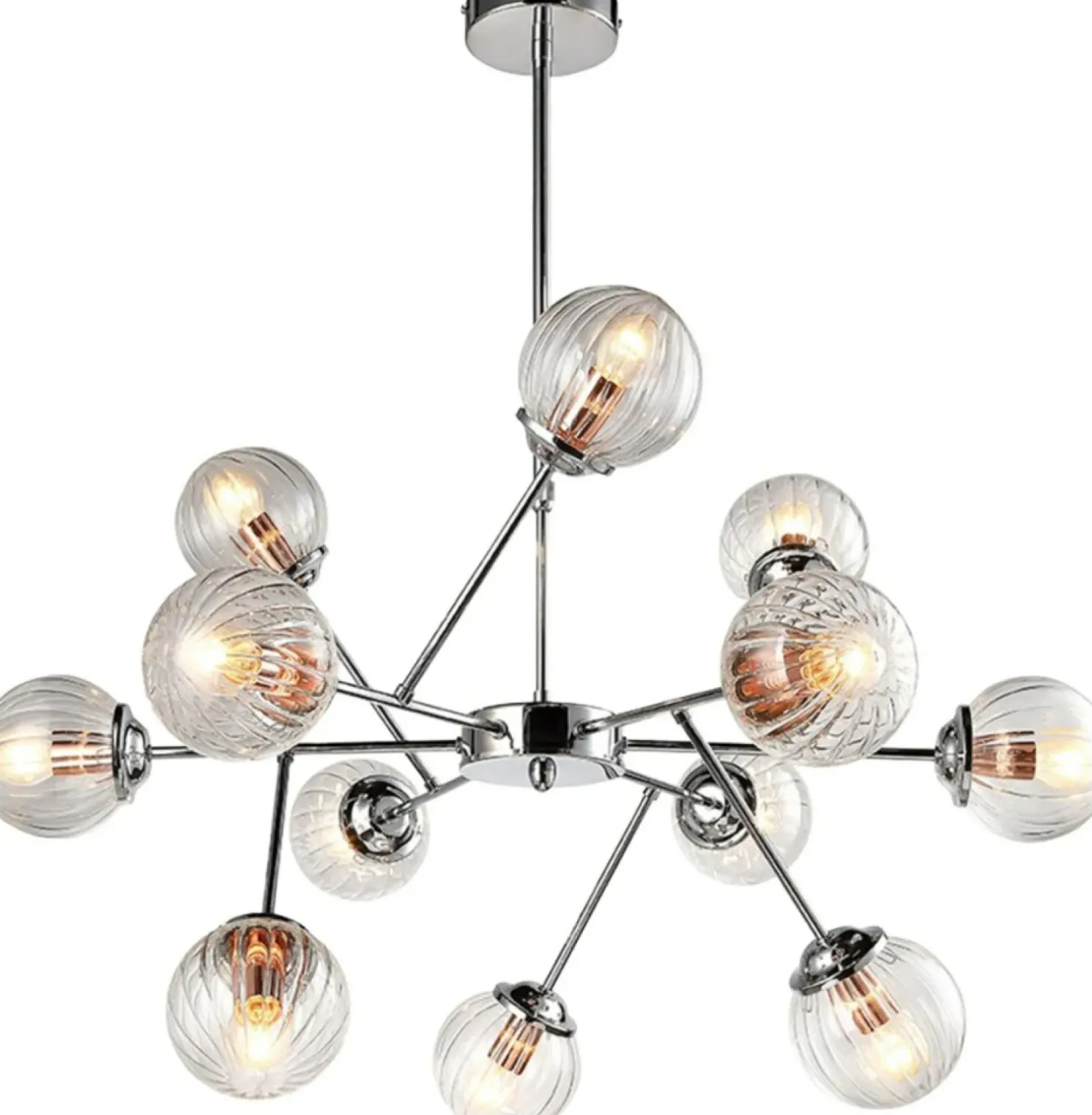 Best Sklep Kaja Lampa sufitowa z miedzianymi oprawkami 30-64806 BEST | Kaja chrom