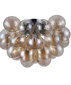 Outlet Sklep Kaja Lampa sufitowa z miodowymi kloszami MOD112CL-08G BALBO | Kaja nikiel