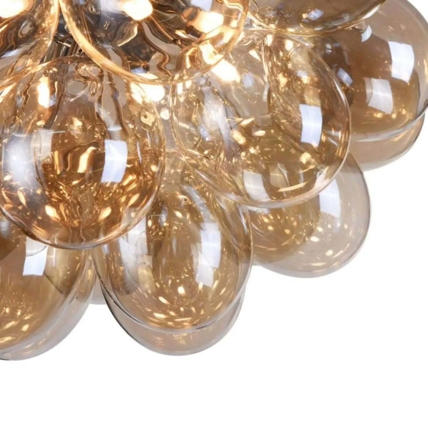 Outlet Sklep Kaja Lampa sufitowa z miodowymi kloszami MOD112CL-08G BALBO | Kaja nikiel