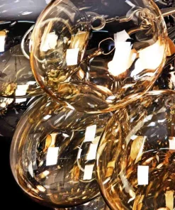 Outlet Sklep Kaja Lampa sufitowa z miodowymi kloszami MOD112CL-08G BALBO | Kaja nikiel