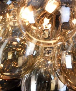 Outlet Sklep Kaja Lampa sufitowa z miodowymi kloszami MOD112CL-08G BALBO | Kaja nikiel