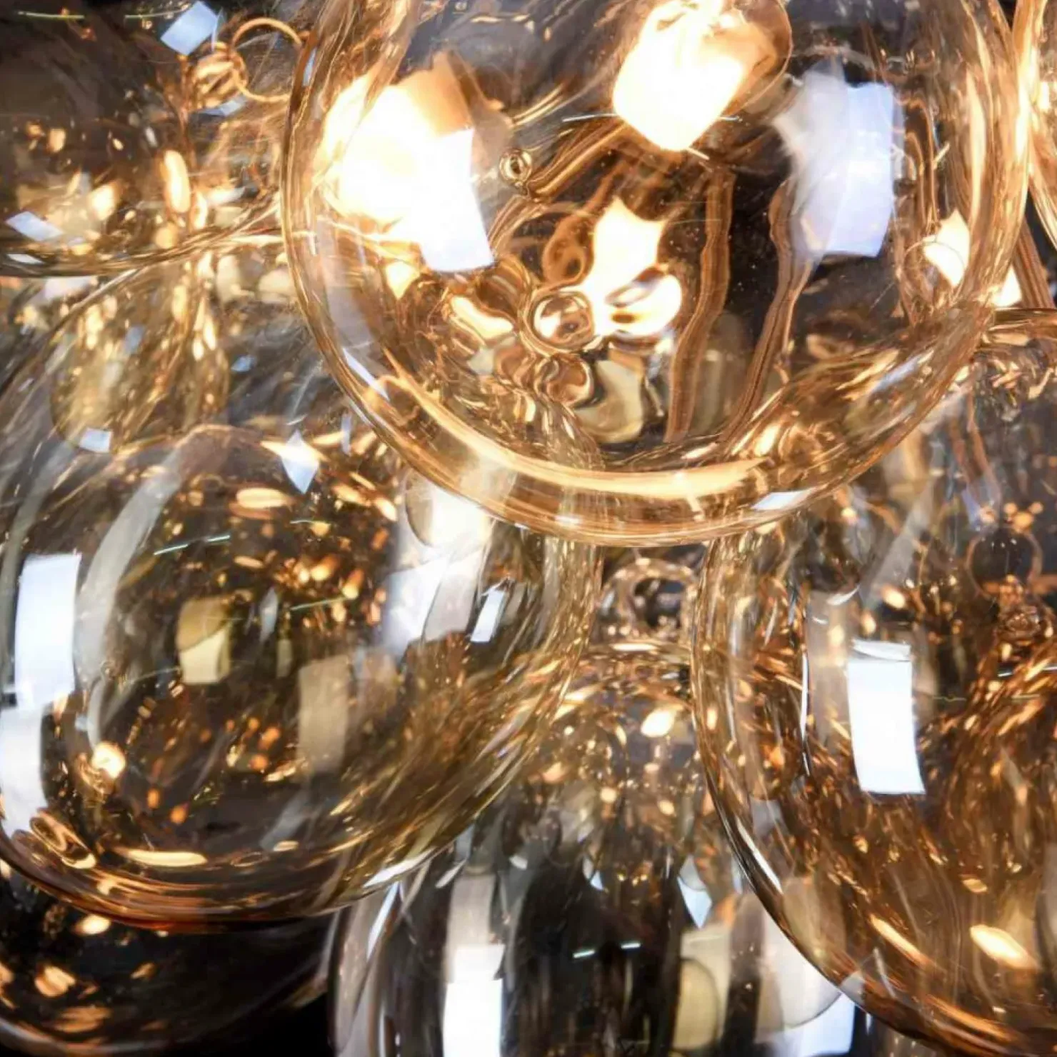Outlet Sklep Kaja Lampa sufitowa z miodowymi kloszami MOD112CL-08G BALBO | Kaja nikiel