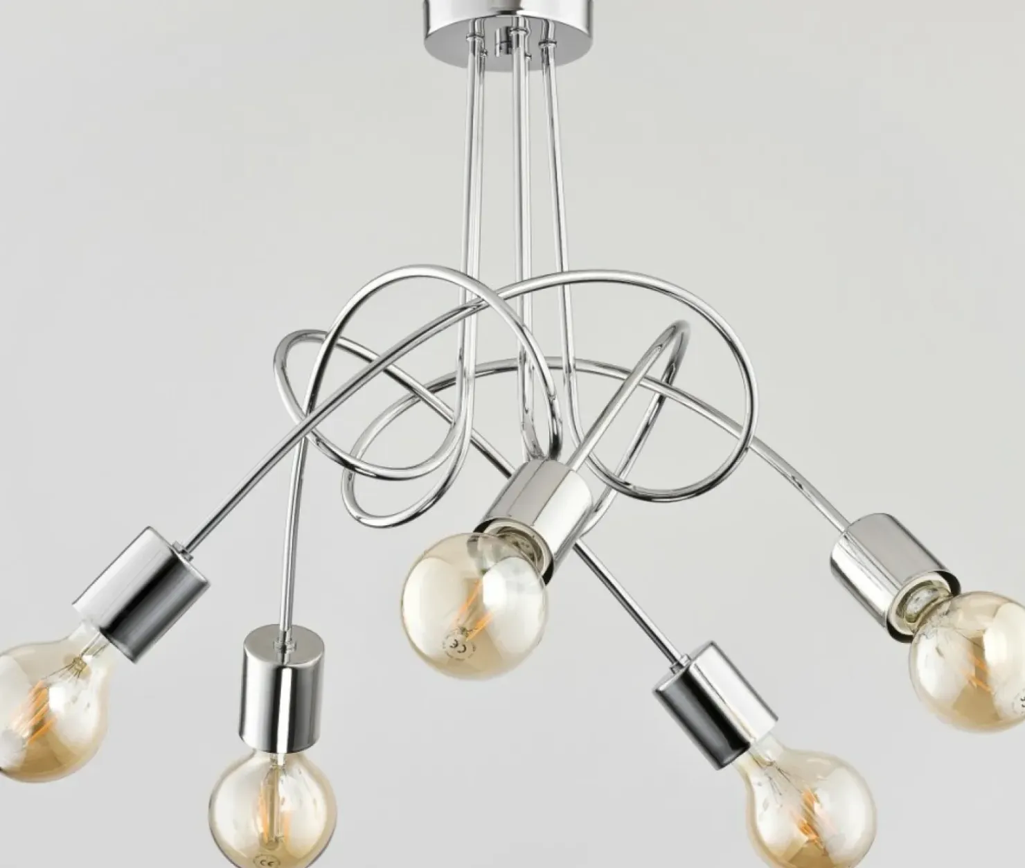 Clearance Sklep Kaja Lampa sufitowa z odsłoniętymi żarówkami, chrom AL 24465 | Kaja