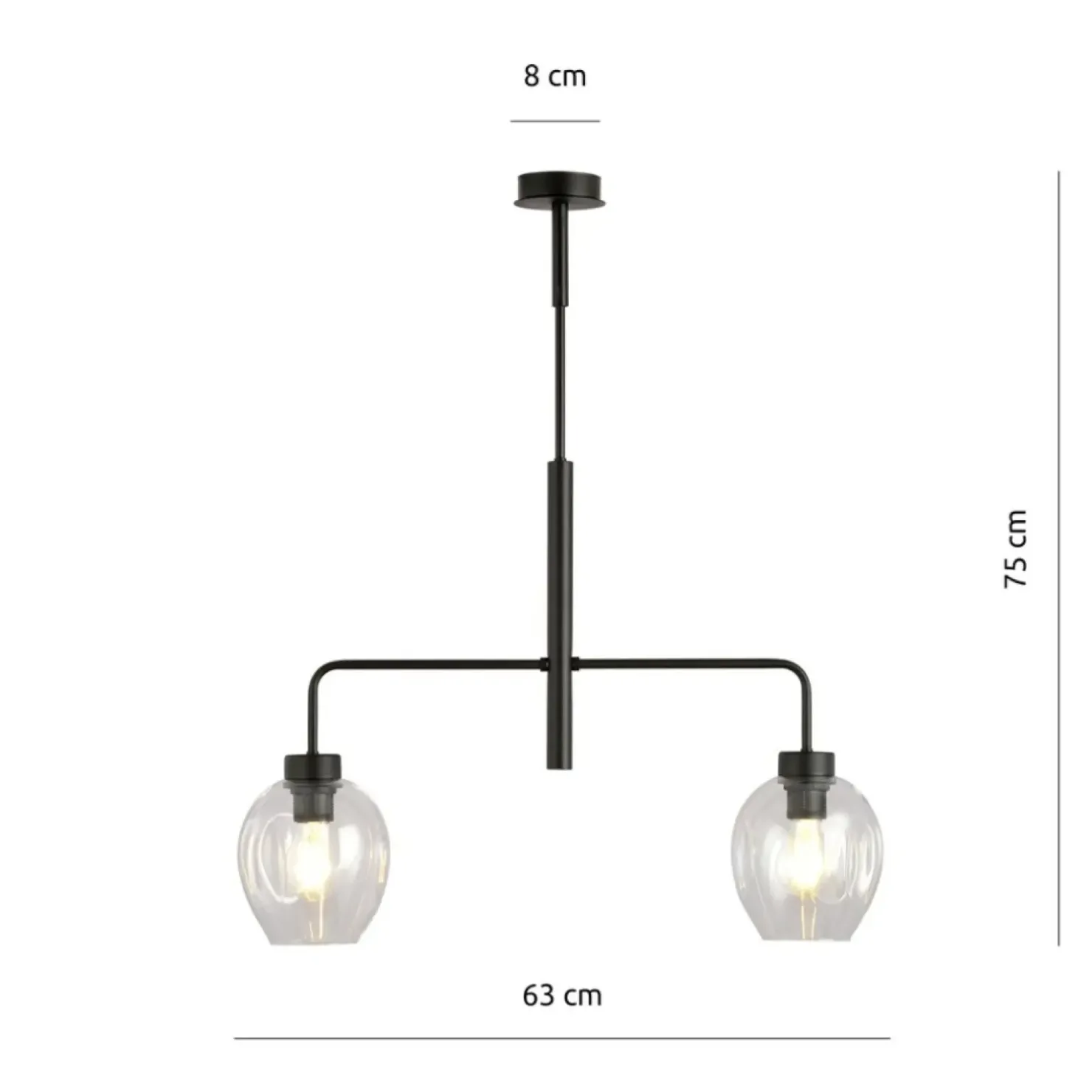 Clearance Sklep Kaja Lampa sufitowa z ozdobnymi kloszami 1164/2 LUKKA | Kaja Oświetlenie