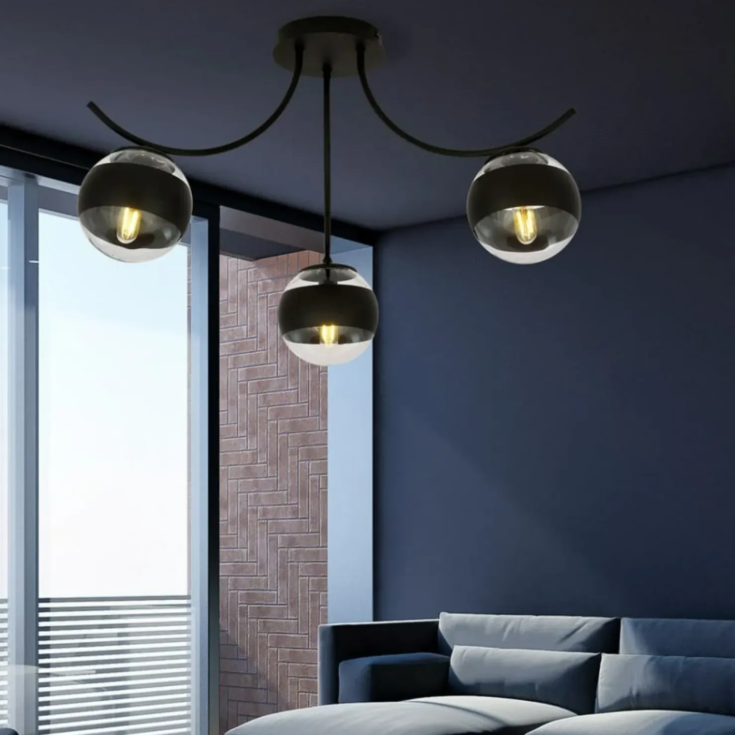 Cheap Sklep Kaja Lampa sufitowa z przezroczystymi kloszami 1111/3 BOSTON | Kaja