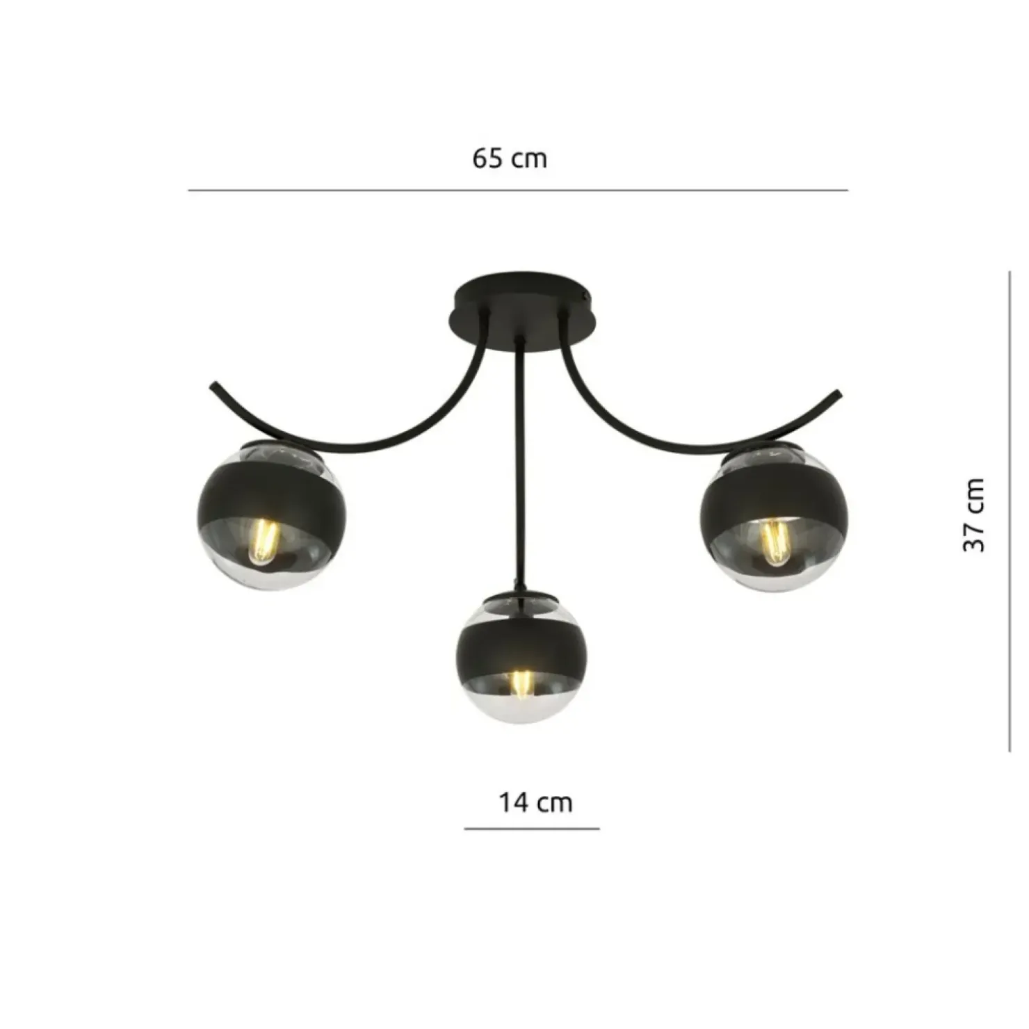 Cheap Sklep Kaja Lampa sufitowa z przezroczystymi kloszami 1111/3 BOSTON | Kaja