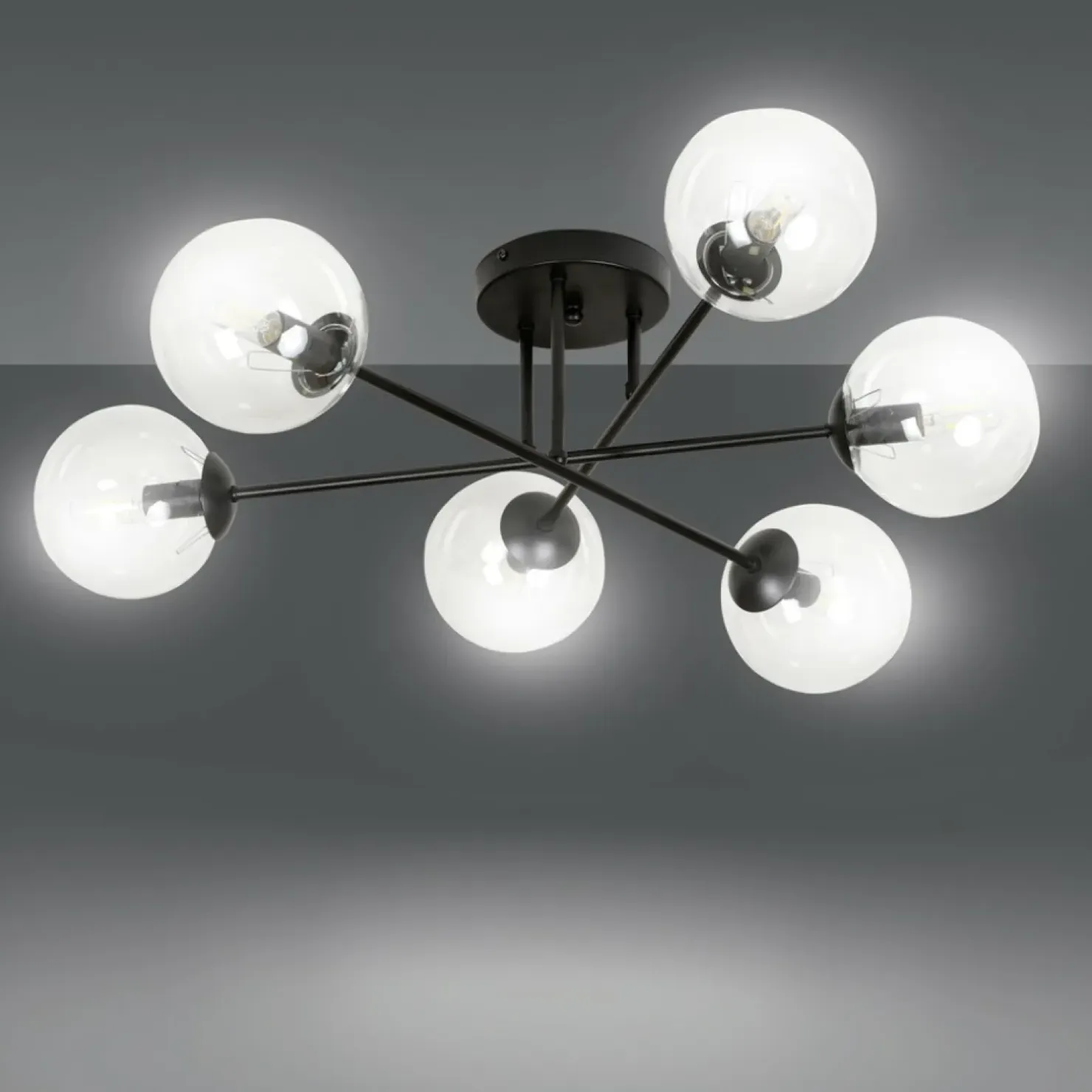 Discount Sklep Kaja Lampa sufitowa z przezroczystymi kloszami 831/6B | Kaja Oświetlenie
