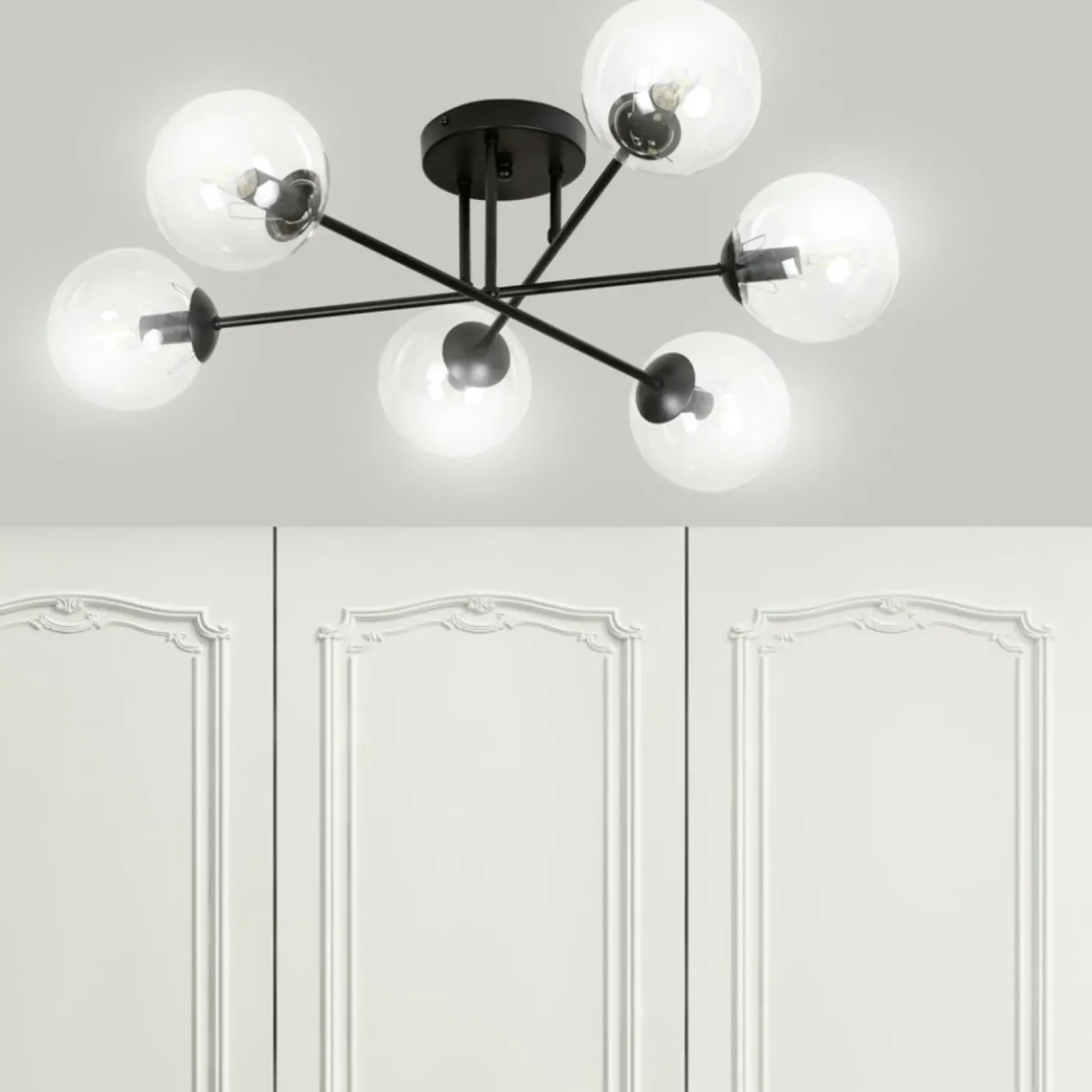 Discount Sklep Kaja Lampa sufitowa z przezroczystymi kloszami 831/6B | Kaja Oświetlenie