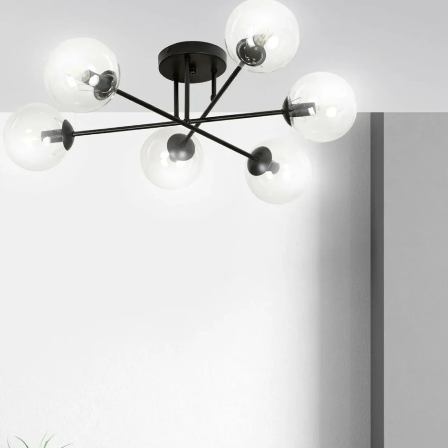 Discount Sklep Kaja Lampa sufitowa z przezroczystymi kloszami 831/6B | Kaja Oświetlenie