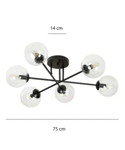 Discount Sklep Kaja Lampa sufitowa z przezroczystymi kloszami 831/6B | Kaja Oświetlenie