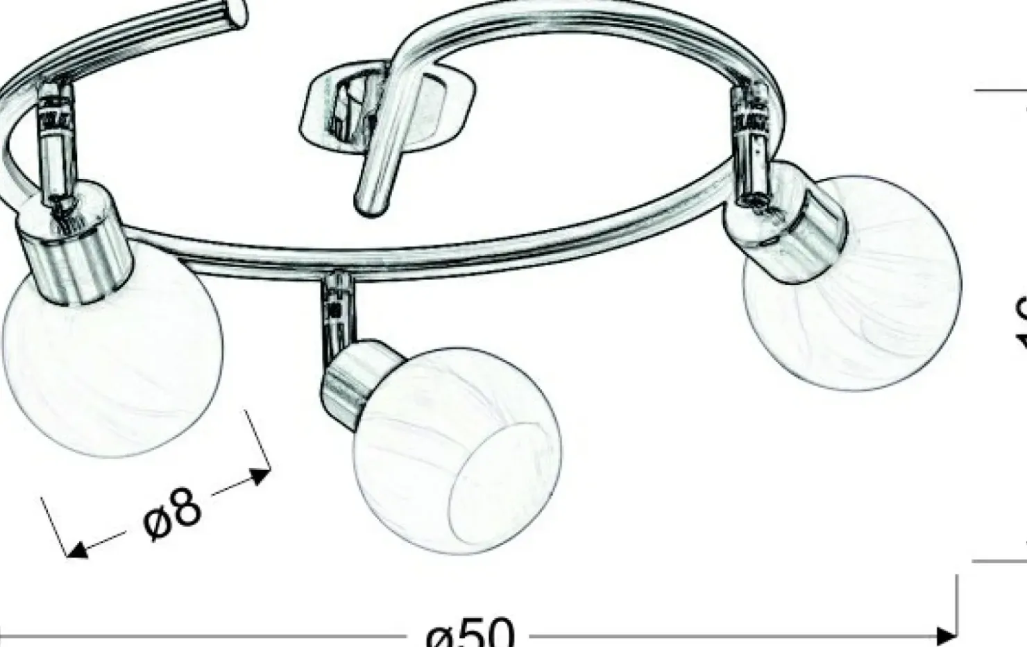 Lampa sufitowa z ruchomym światłem 98-07032 ALABASTER | Kaja*Sklep Kaja New