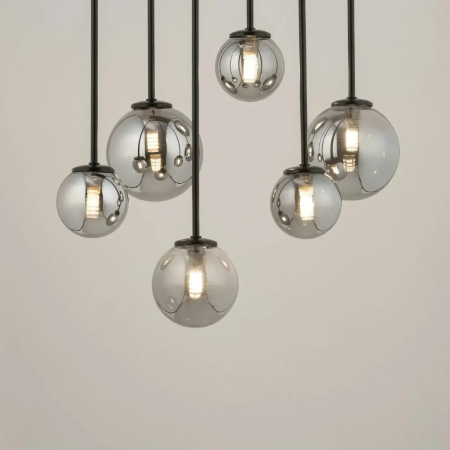 Discount Sklep Kaja Lampa sufitowa z szarymi kloszami na rurkach SIG 33498 TULIA | Kaja