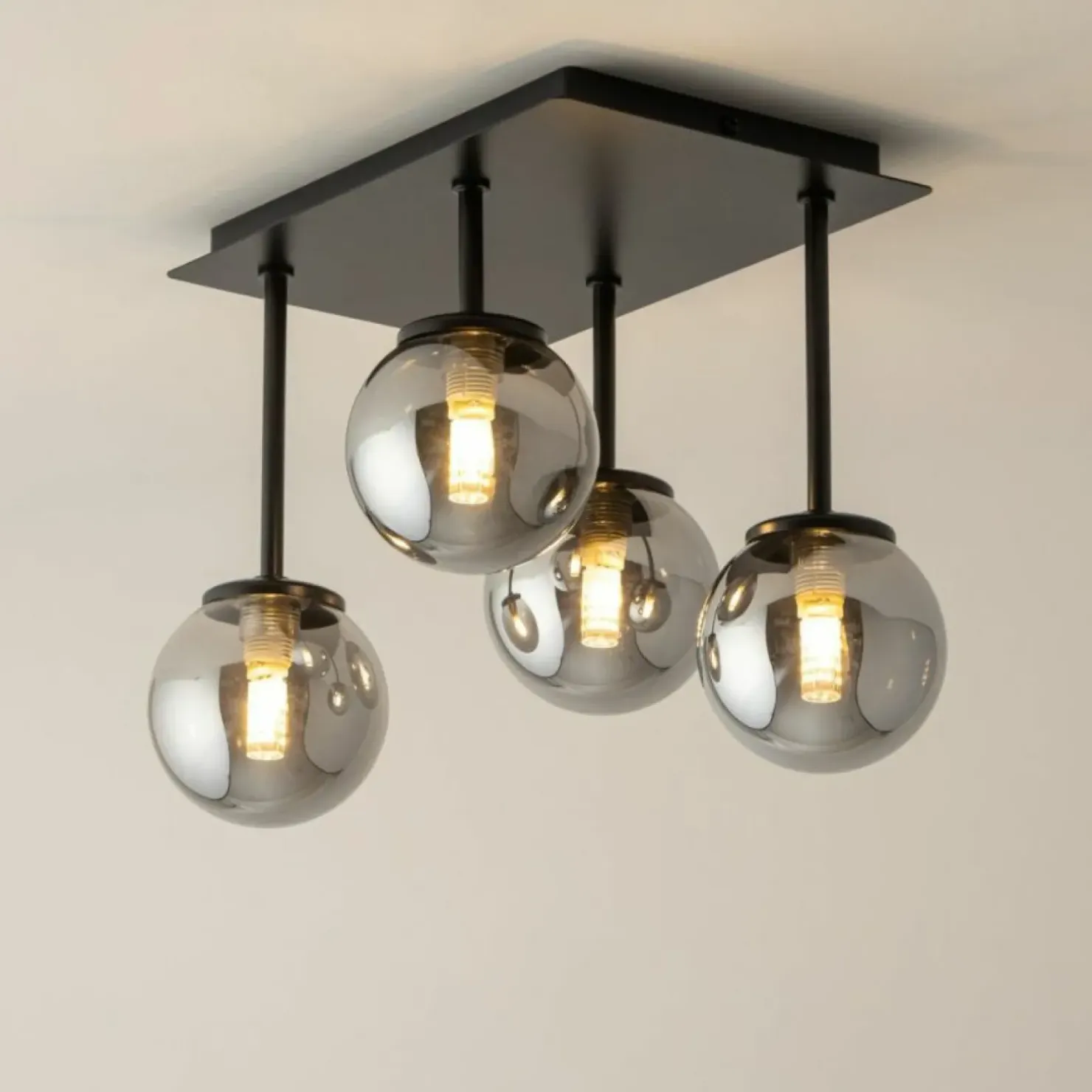 Shop Sklep Kaja Lampa sufitowa z szarymi kloszami na rurkach SIG 33504 TULIA | Kaja