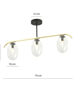 Flash Sale Sklep Kaja Lampa sufitowa z trzema przezroczystymi kloszami 1279/3 z serii FINES