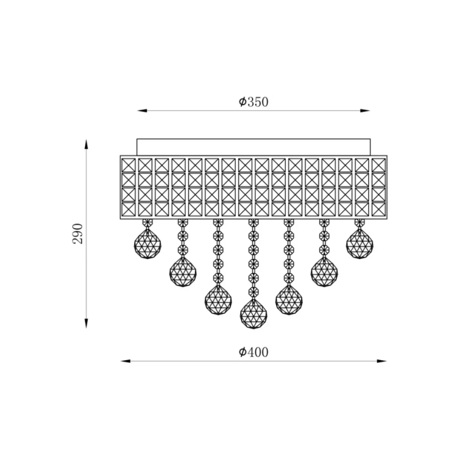 Lampa sufitowa z wiszącymi kryształkami, do salonu 19027-M z serii CAP*Sklep Kaja Best
