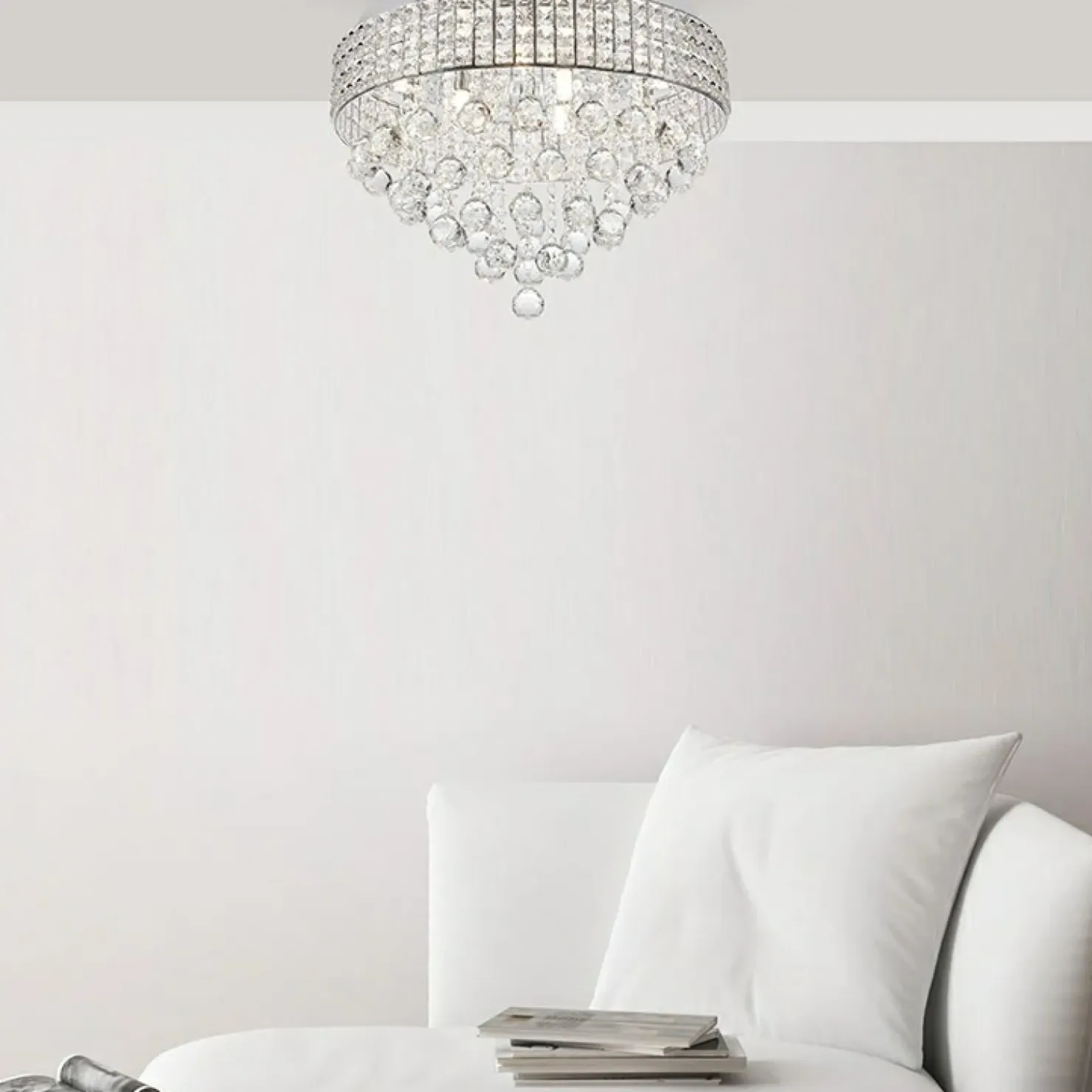 Lampa sufitowa z wiszącymi kryształkami, do salonu 19027-M z serii CAP*Sklep Kaja Best