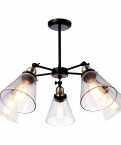Store Sklep Kaja Lampa sufitowa ze stożkowymi kloszami K-8037B-5 SAMANTA | Kaja czarny